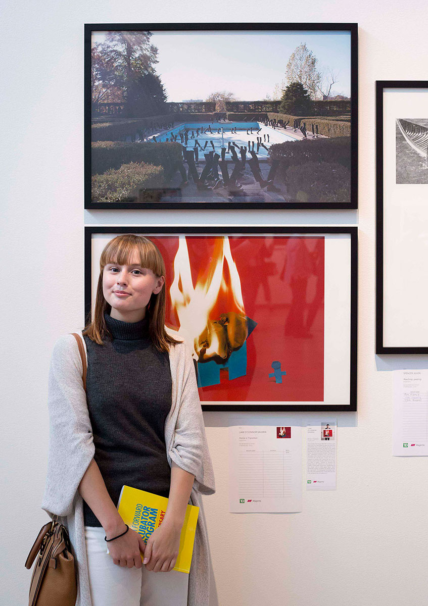 Myself Infront of my Print at the Gardiner Museum